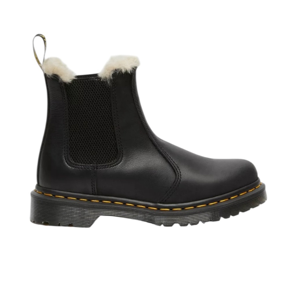 Dr Martens Leonore Faux Fur Lined Chelsea Boots in Black Sz L - Picture 4 of 14